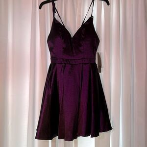 NWT Sequin Hearts Purple Formal Fit and Flare Dress